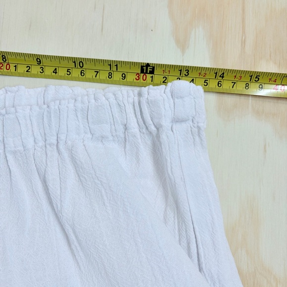 Oh My Gauze White Cotton Gauze Balloon Crop Pants Elastic Waist Lagenlook - Picture 7 of 7